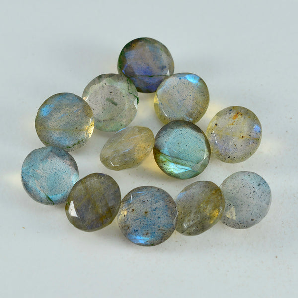Labradorite 1PC Chunky 15x15 MM Round Faceted Gray Superior Semi Precious Loose Gemstone