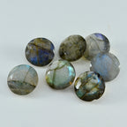 Labradorite 1PC Chunky 14x14 MM Round Faceted Gray Genuine Semi Precious Loose Gems
