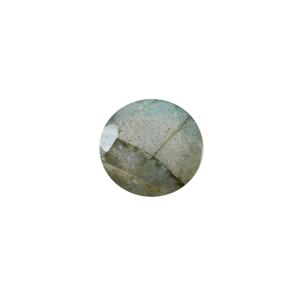 Labradorite 1PC Chunky 15x15 MM Round Faceted Gray Superior Semi Precious Loose Gemstone