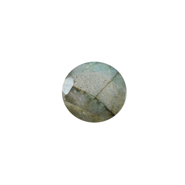 Labradorite 1PC Chunky 15x15 MM Round Faceted Gray Superior Semi Precious Loose Gemstone