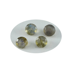 Labradorite 1PC Tiny 6x6 MM Round Faceted Gray Polished Semi Precious Loose Gems