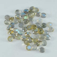 Labradorite 1PC Tiny 6x6 MM Round Faceted Gray Polished Semi Precious Loose Gems
