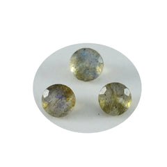 Labradorite 1PC Small 7x7 MM Round Faceted Gray Splendid Semi Precious Loose Gemstone