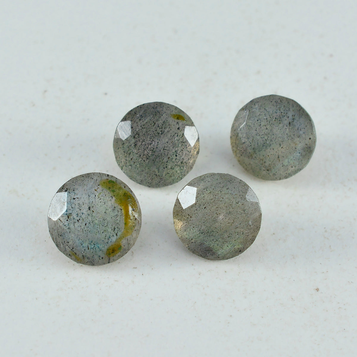 Labradorite 1PC Chunky 13x13 MM Round Faceted Gray Natural Semi Precious Gems