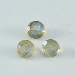 Labradorite 1PC Large 12x12 MM Round Faceted Gray High Quality Semi Precious Loose Gemstones