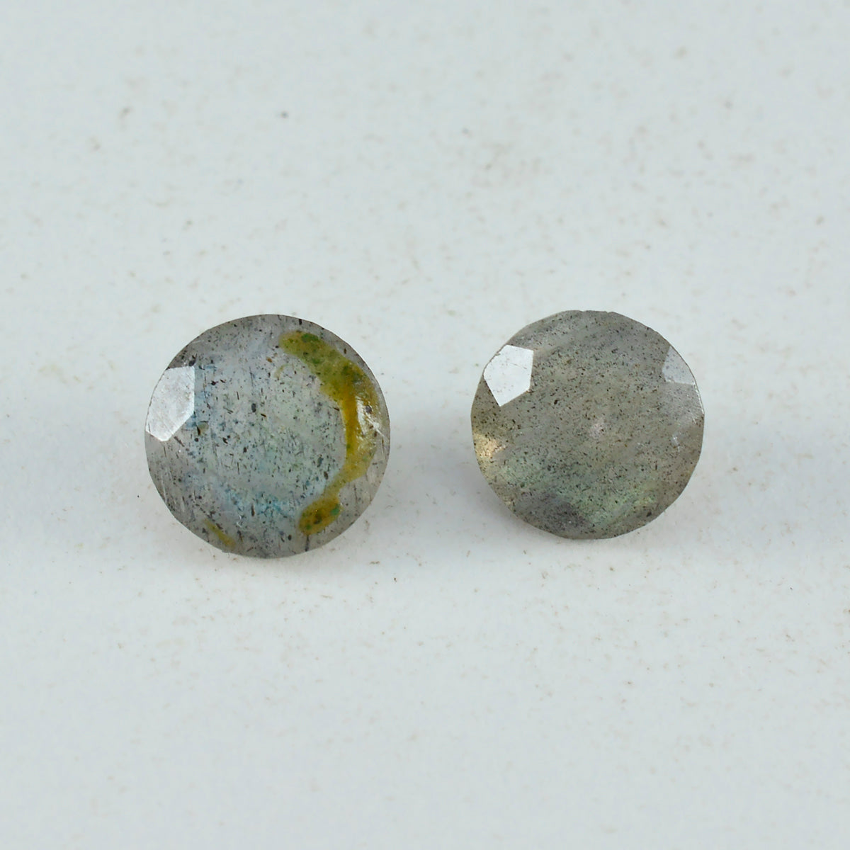 Labradorite 1PC Chunky 14x14 MM Round Faceted Gray Genuine Semi Precious Loose Gems