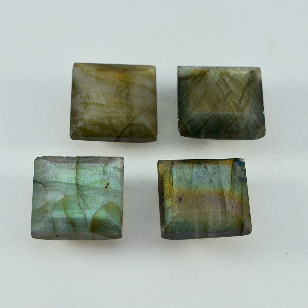 Labradorite 1PC Chunky 13x13 MM Square Faceted Gray Natural Semi Precious Gems メイン画像