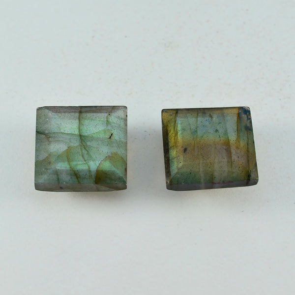 Labradorite 10PC Tiny 3x3 MM Square Faceted Gray Fiery Semi Precious Loose Gemstone