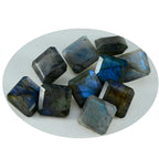 Labradorite 1PC Tiny 6x6 MM Square Faceted Gray Polished Semi Precious Loose Gems