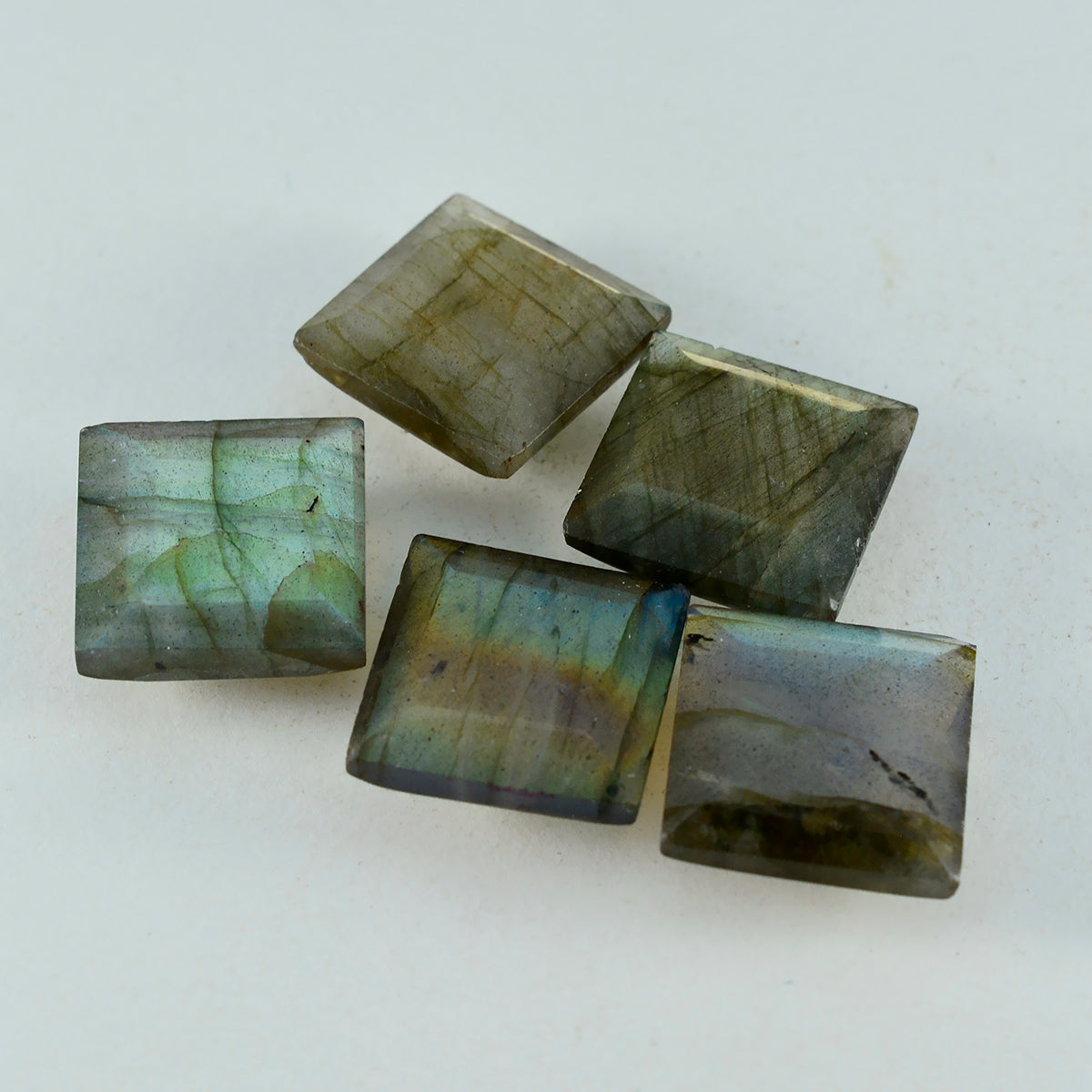 Labradorite 1PC Large 11x11 MM Square Faceted Gray Fine Semi Precious Loose Gemstone