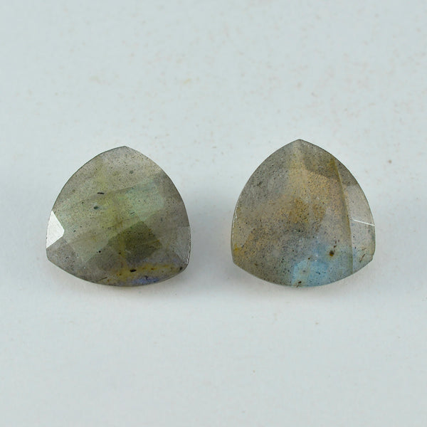 Labradorite 1PC Large 10x10 MM Triangle Faceted Gray Shine Semi Precious Loose Gems