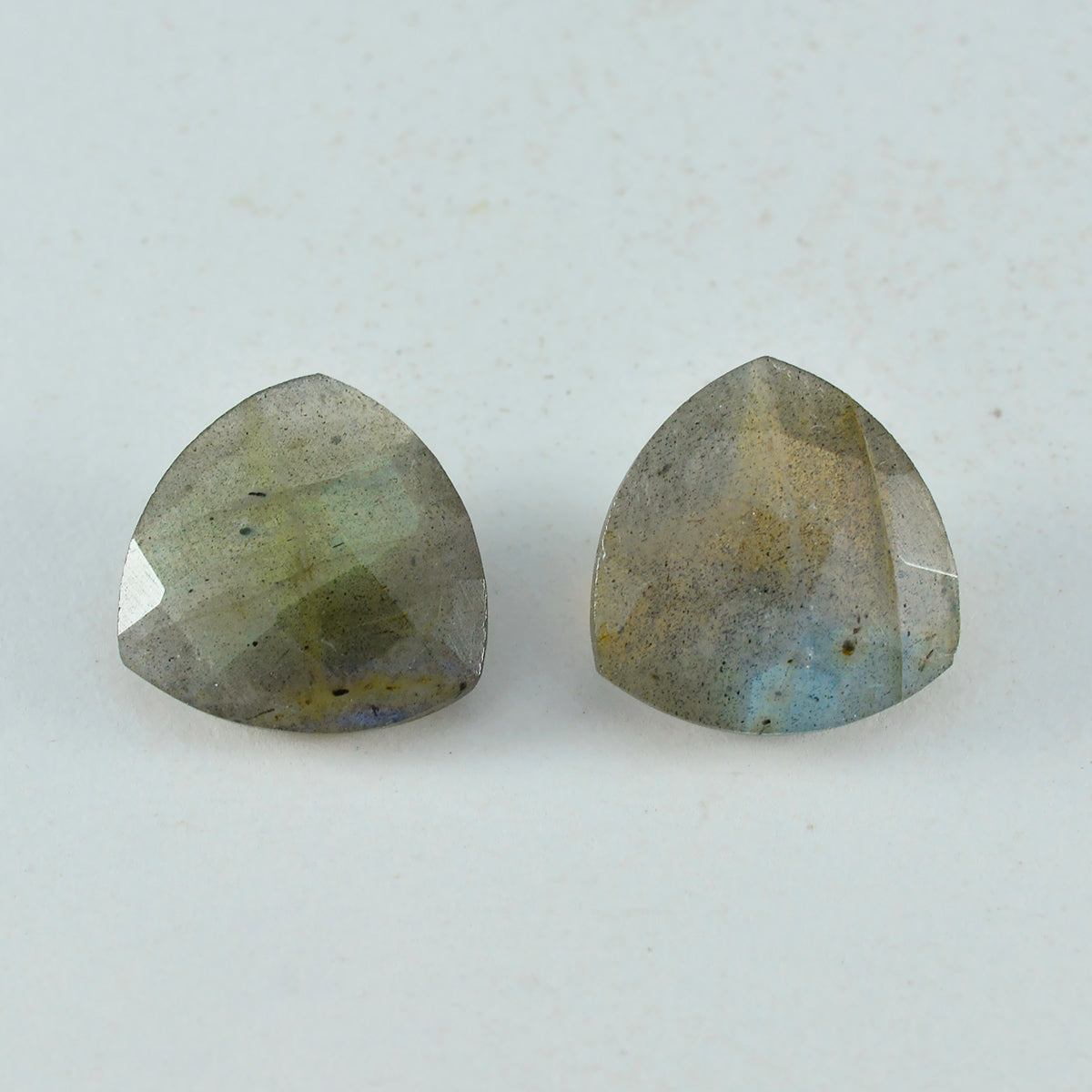 Labradorite 1PC Chunky 15x15 MM Triangle Faceted Gray Superior Semi Precious Loose Gemstone