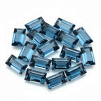 London Blue topaz 10PC Tiny 2.5x5 MM Baguette Faceted Blue Fine Semi Precious Loose Gemstone