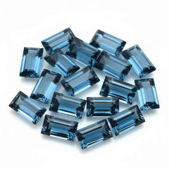 London Blue topaz 10PC Tiny 2.5x5 MM Baguette Faceted Blue Fine Semi Precious Loose Gemstone