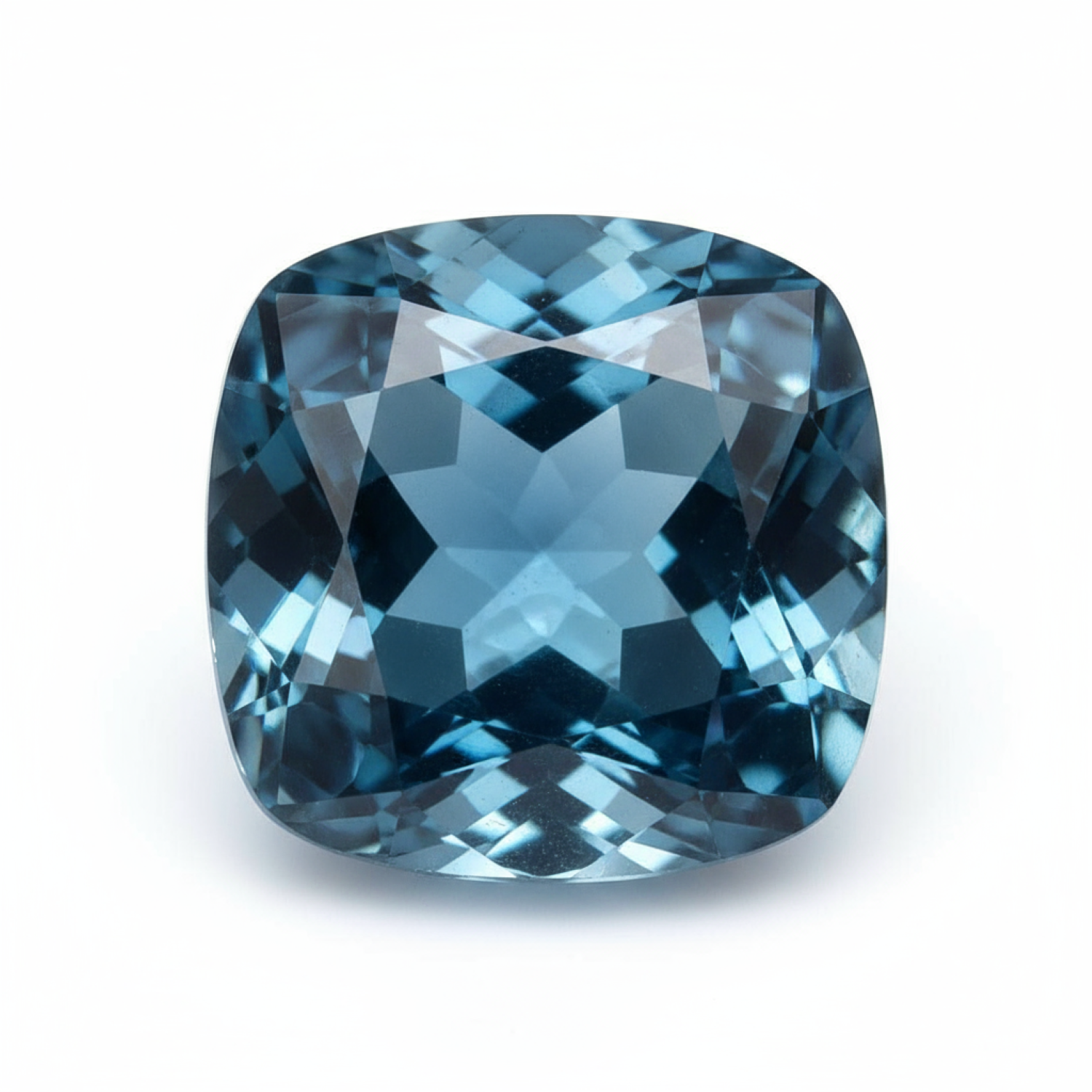 London Blue topaz 1PC Large 10x10 MM Cushion Faceted Blue Shine Semi Precious Loose Gems Huvudsaklig produktbild