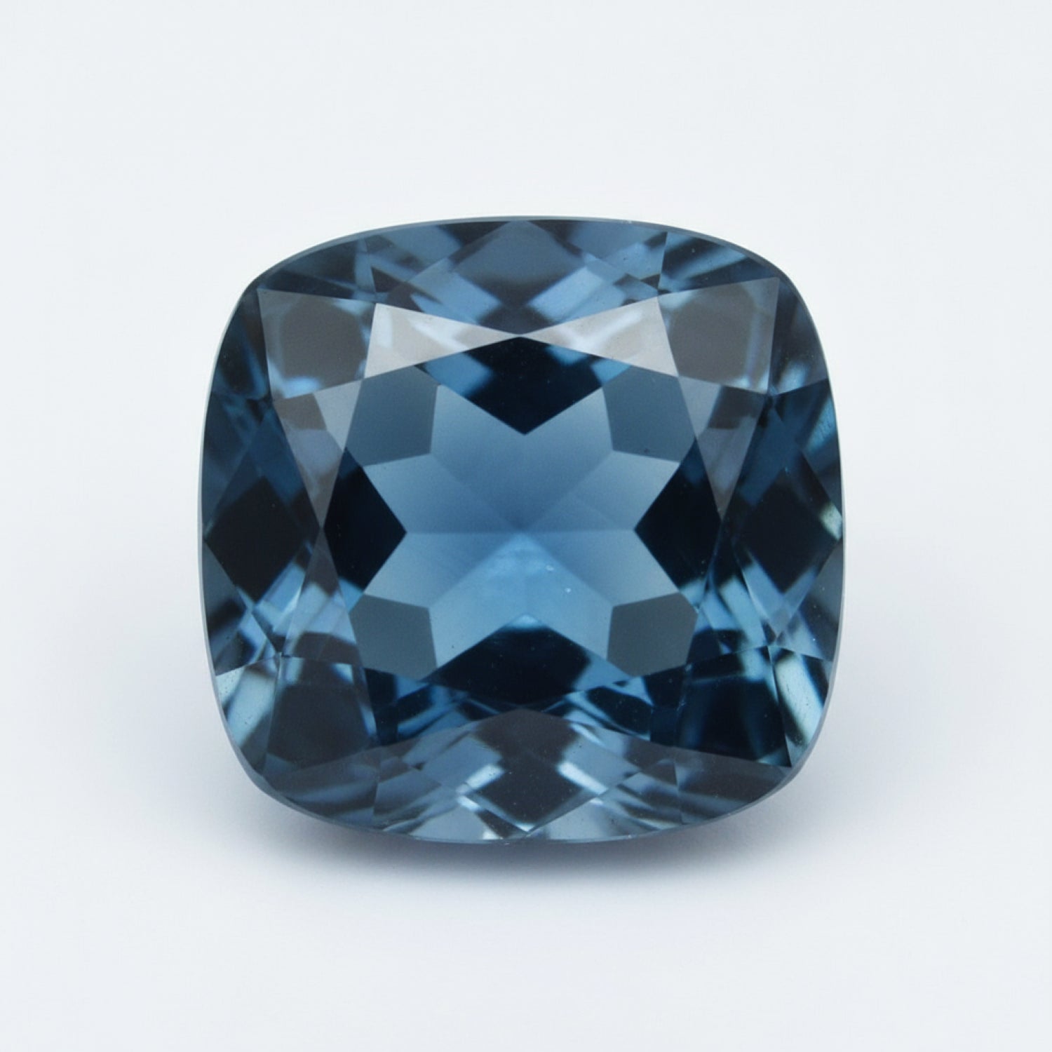 London Blue topaz 1PC Large 11x11 MM Cushion Faceted Blue Fine Semi Precious Loose Gemstone