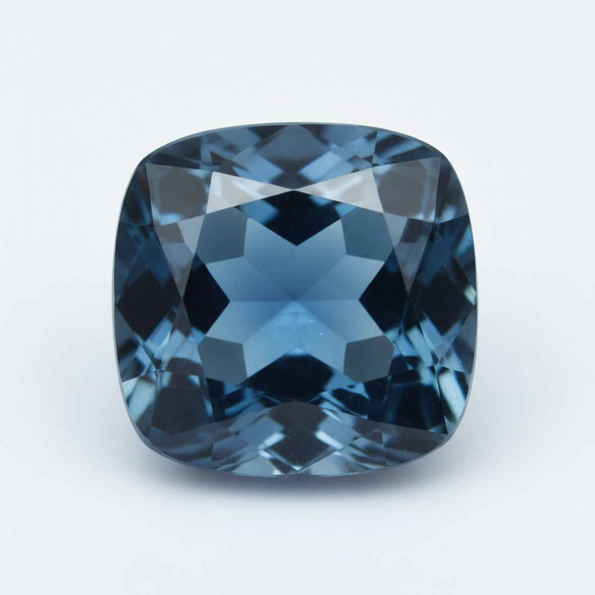 London Blue topaz 1PC Large 11x11 MM Cushion Faceted Blue Fine Semi Precious Loose Gemstone