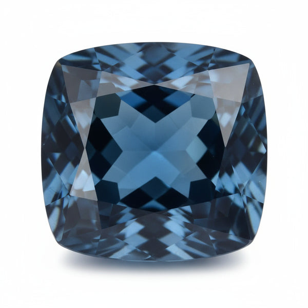 London Blue topaz 1PC Large 12x12 MM Cushion Faceted Blue High-Quality Semi Precious Loose Gemstones