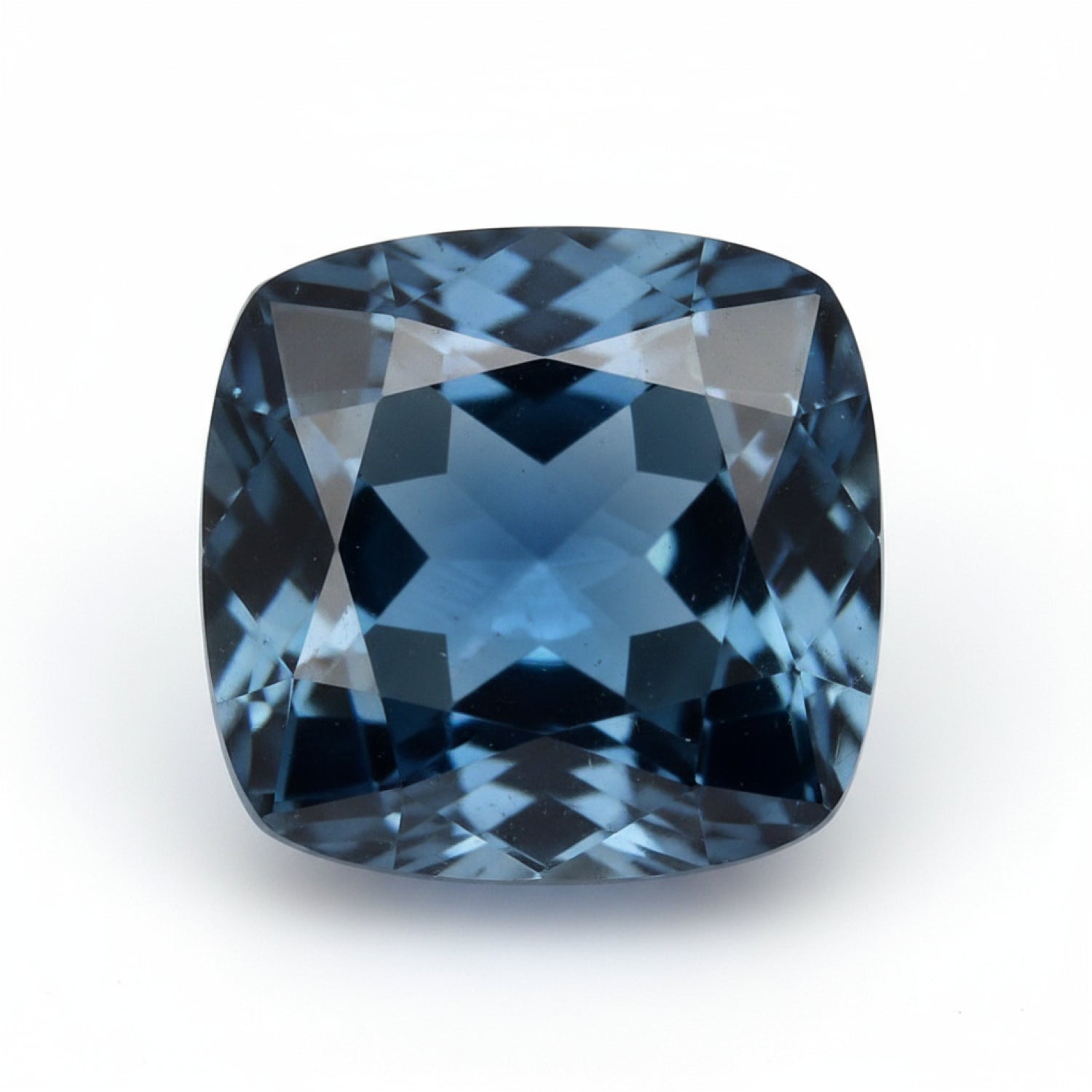 London Blue topaz 1PC Chunky 15x15 MM Cushion Faceted Blue Superior Semi Precious Loose Gemstone