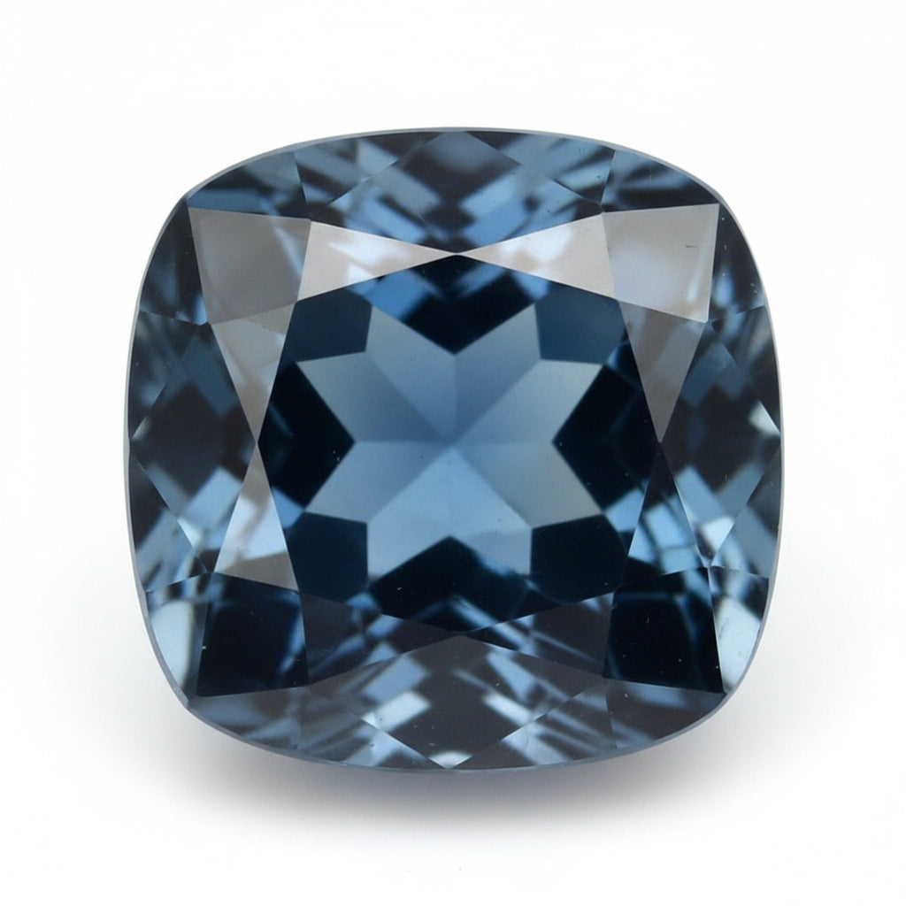 London Blue topaz 1PC Medium 9x9 MM Cushion Faceted Blue Lustrous Semi Precious Gems