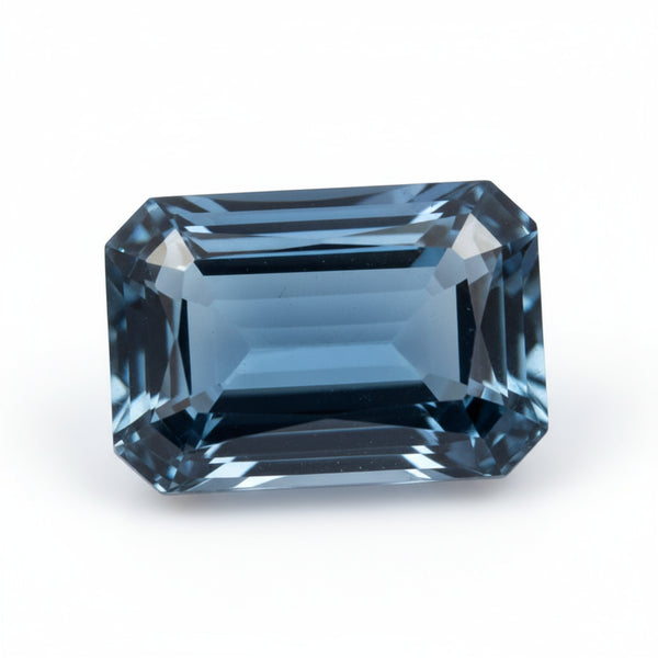 London Blue topaz 1PC Large 10x12 MM Emerald Faceted Blue High-Quality Semi Precious Loose Gems