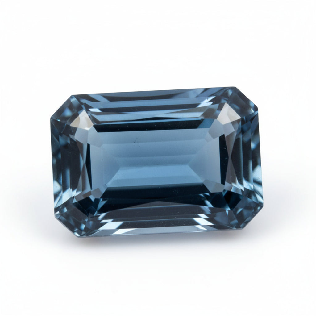 London Blue topaz 1PC Chunky 12x16 MM Emerald Faceted Blue Genuine Semi Precious Loose Gemstones