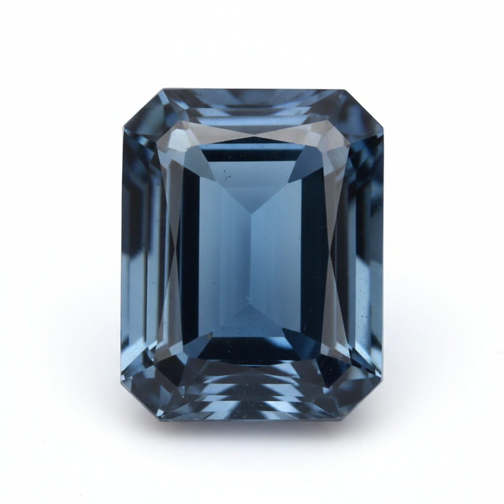 London Blue topaz 1PC Small 6x8 MM Emerald Faceted Blue Sparkling Semi Precious Loose Gemstone