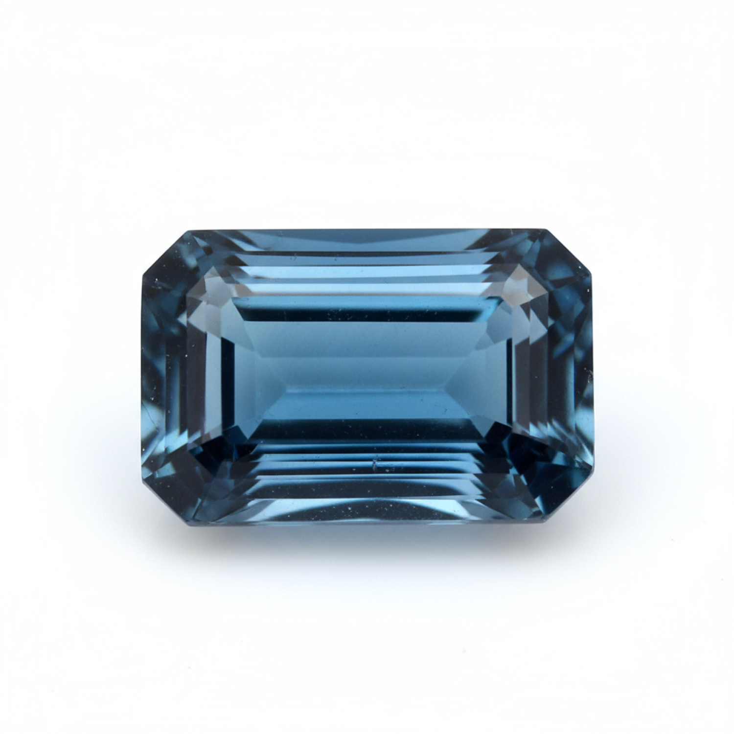 London Blue topaz 1PC Small 6x9 MM Emerald Faceted Blue Polished Semi Precious Loose Gemstones メイン画像