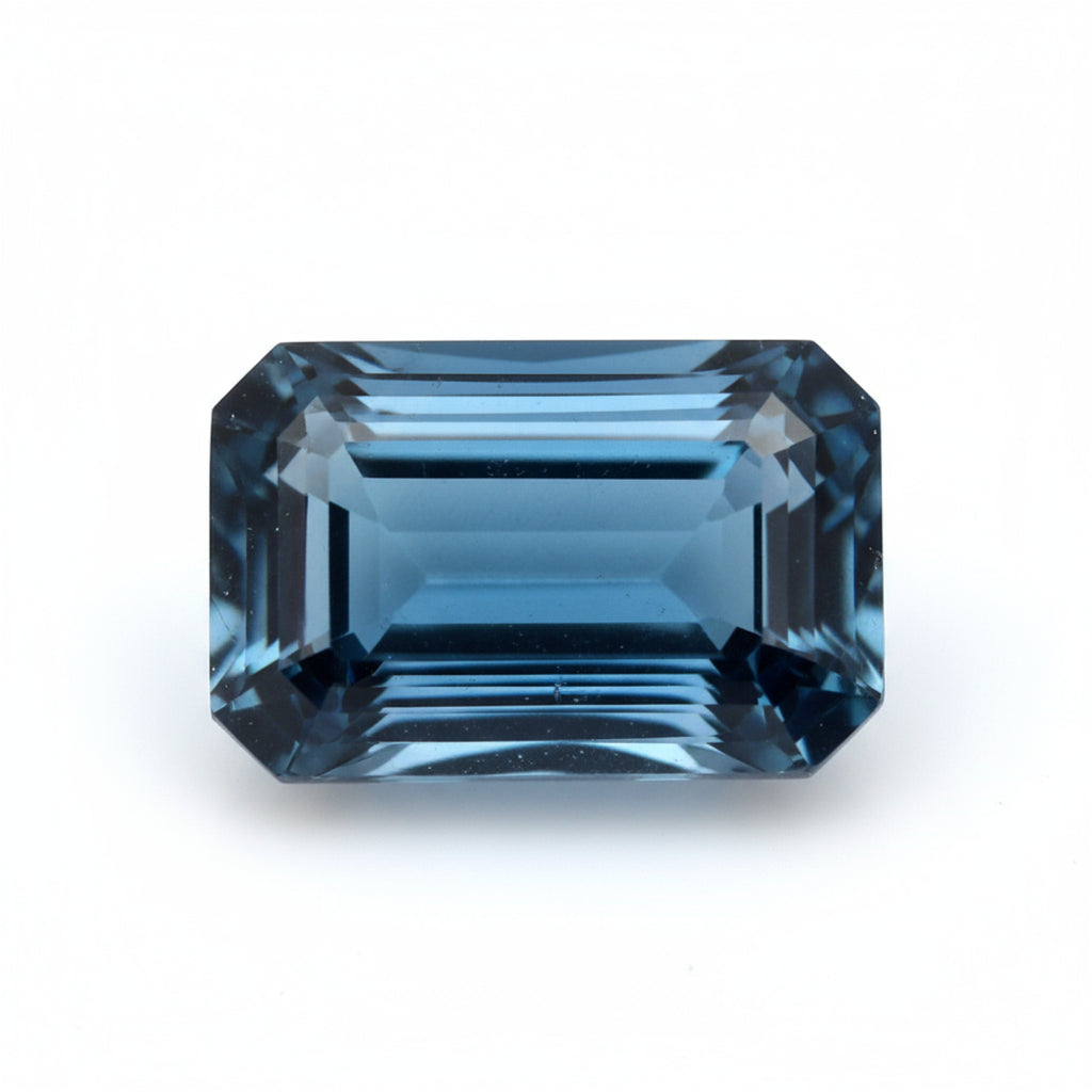 London Blue topaz 1PC Small 6x9 MM Emerald Faceted Blue Polished Semi Precious Loose Gemstones