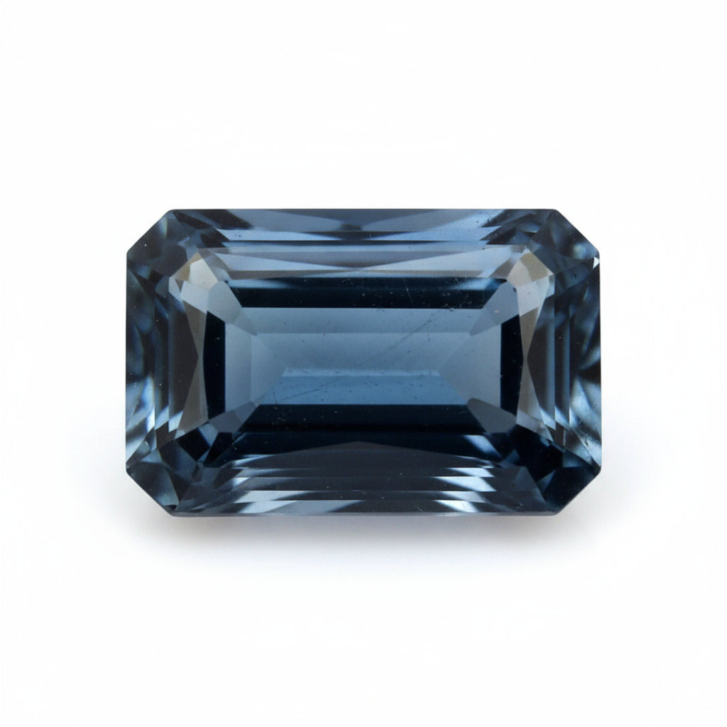 London Blue topaz 1PC Medium 7x10 MM Emerald Faceted Blue Luster Semi Precious Loose Gems