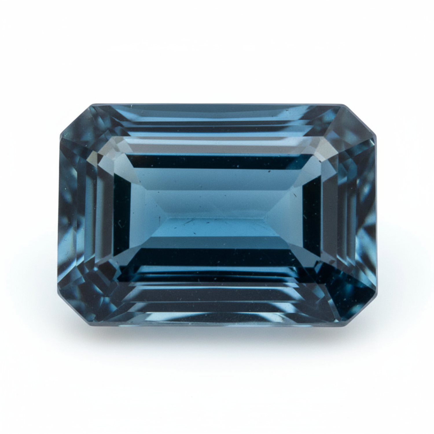 London Blue topaz 1PC Small 7x9 MM Emerald Faceted Blue Splendid Semi Precious Gems Второстепенное изображение товара