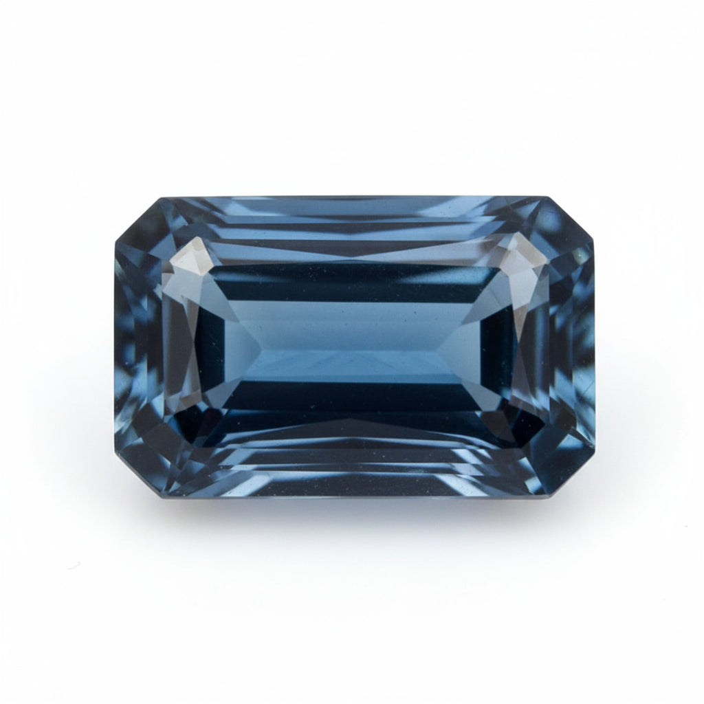London Blue topaz 1PC Large 8x12 MM Emerald Faceted Blue Fine Semi Precious Gems
