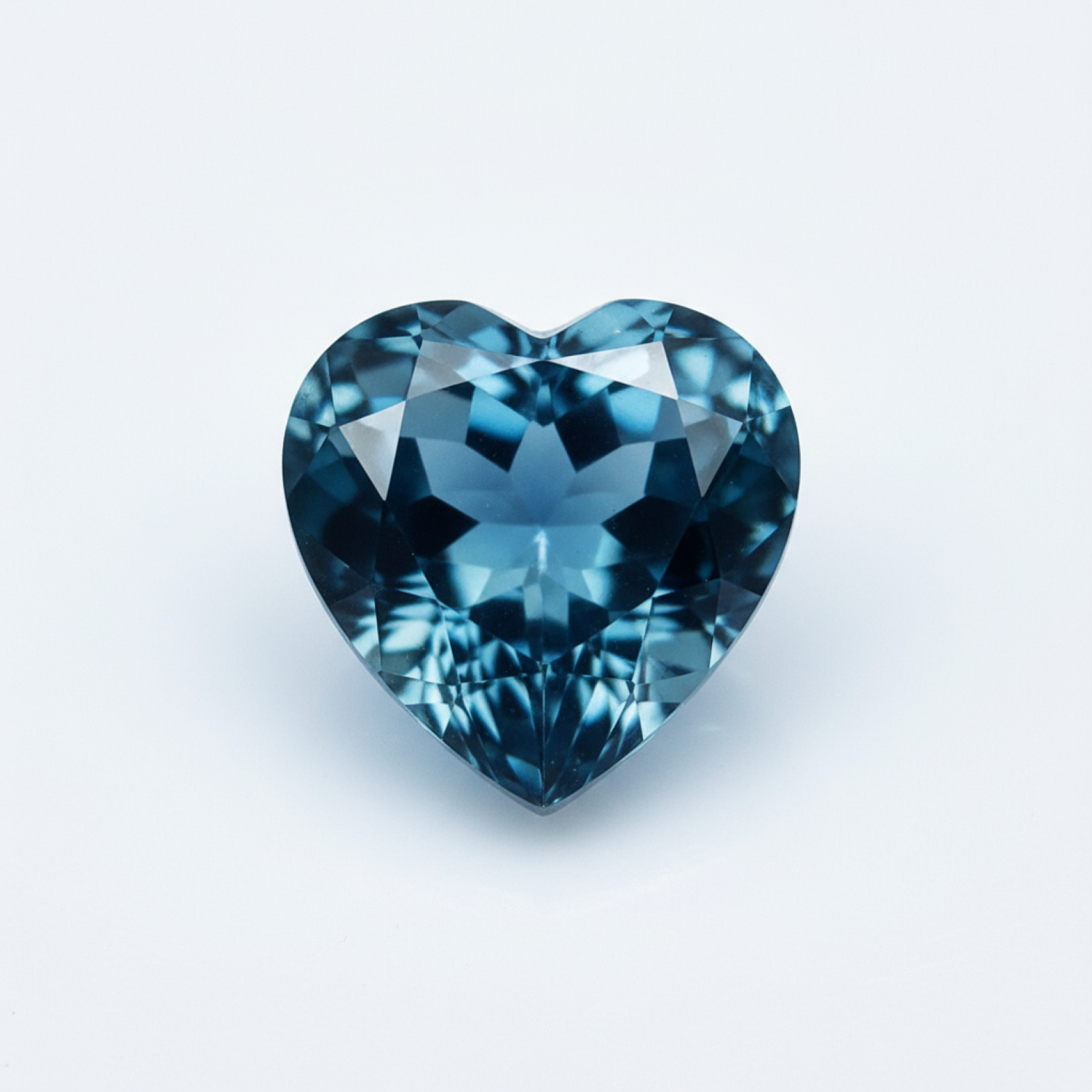 London Blue topaz 1PC Large 10x10 MM Heart Faceted Blue Shine Semi Precious Loose Gems Immagine principale del prodotto