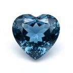 London Blue topaz 1PC Large 10x10 MM Heart Faceted Blue Shine Semi Precious Loose Gems