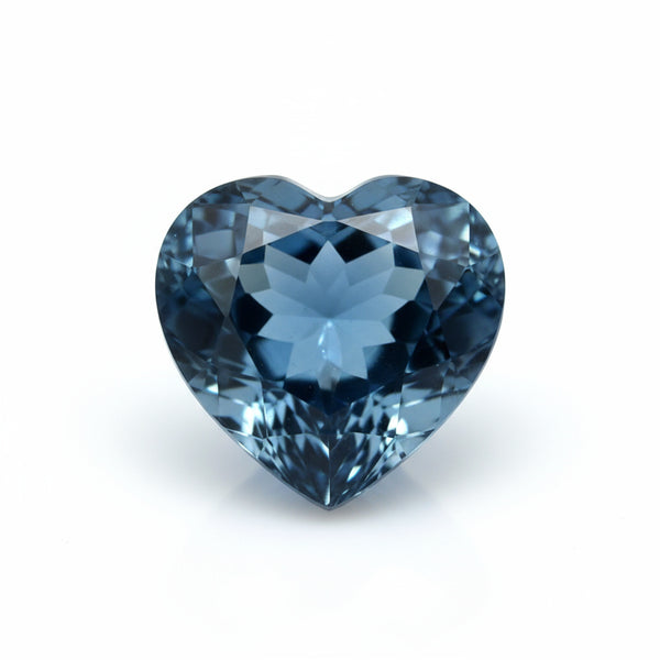 London Blue topaz 1PC Large 11x11 MM Heart Faceted Blue Fine Semi Precious Loose Gemstone