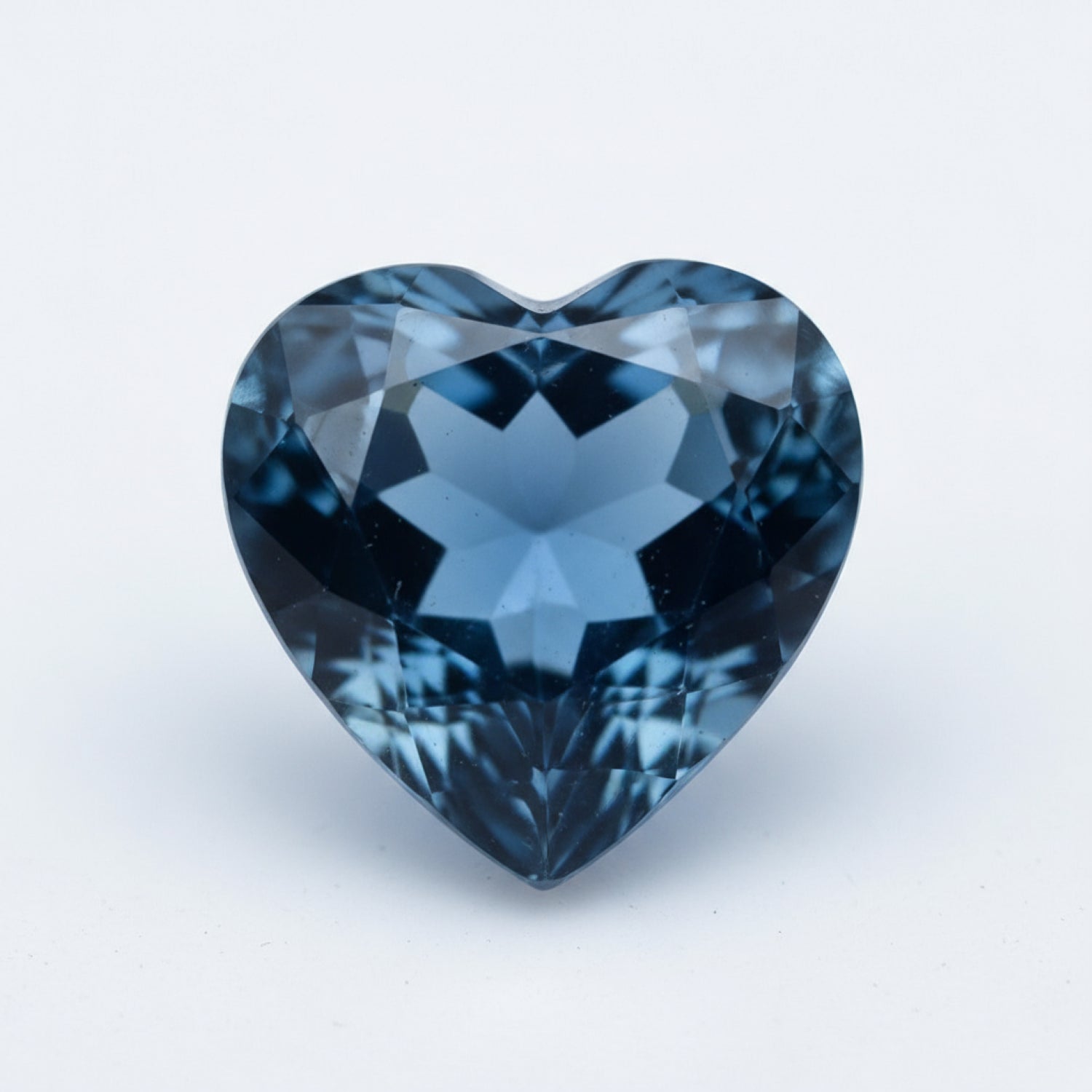 London Blue topaz 1PC Large 11x11 MM Heart Faceted Blue Fine Semi Precious Loose Gemstone