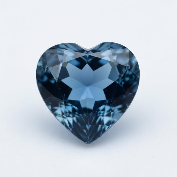 London Blue topaz 1PC Large 11x11 MM Heart Faceted Blue Fine Semi Precious Loose Gemstone