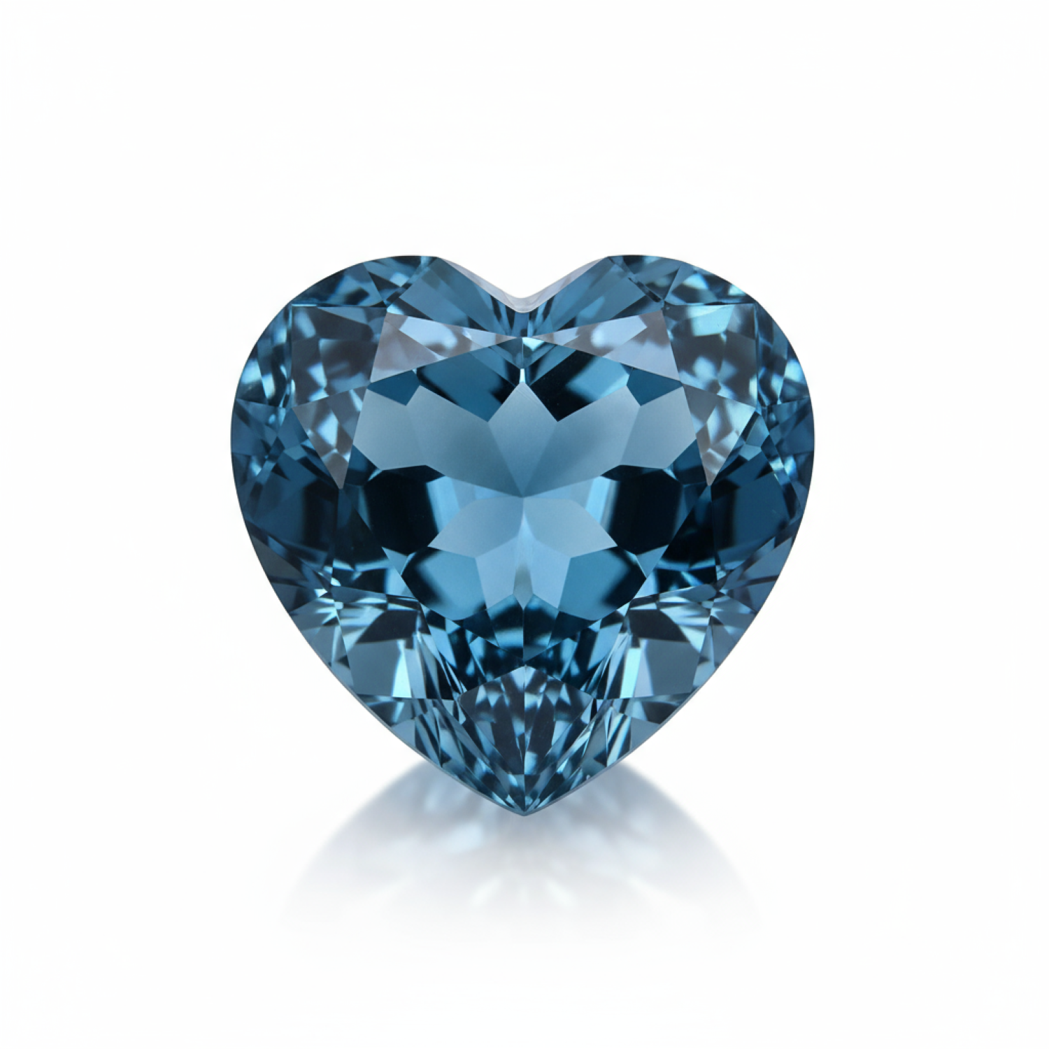 London Blue topaz 1PC Large 12x12 MM Heart Faceted Blue High-Quality Semi Precious Loose Gemstones メイン画像
