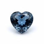 London Blue topaz 1PC Chunky 14x14 MM Heart Faceted Blue Genuine Semi Precious Loose Gems