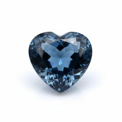 London Blue topaz 1PC Chunky 14x14 MM Heart Faceted Blue Genuine Semi Precious Loose Gems