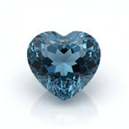 London Blue topaz 1PC Chunky 14x14 MM Heart Faceted Blue Genuine Semi Precious Loose Gems