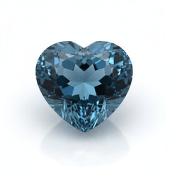 London Blue topaz 1PC Chunky 14x14 MM Heart Faceted Blue Genuine Semi Precious Loose Gems