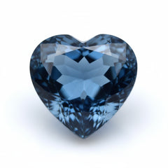 London Blue topaz 1PC Chunky 16x16 MM Heart Faceted Blue Pure Semi Precious Loose Gemstones