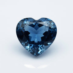 London Blue topaz 1PC Chunky 16x16 MM Heart Faceted Blue Pure Semi Precious Loose Gemstones
