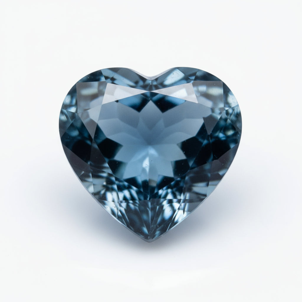 London Blue topaz 1PC Tiny 5x5 MM Heart Faceted Blue Sparkling Semi Precious Gems
