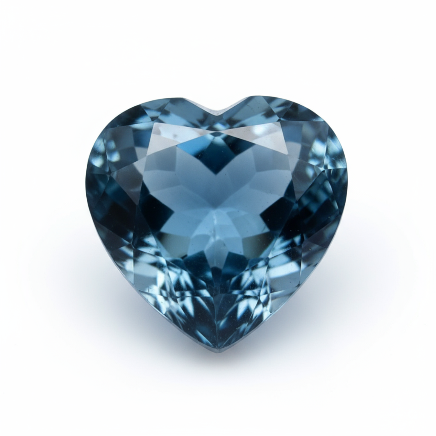 London Blue topaz 1PC Small 7x7 MM Heart Faceted Blue Splendid Semi Precious Loose Gemstone Huvudsaklig produktbild
