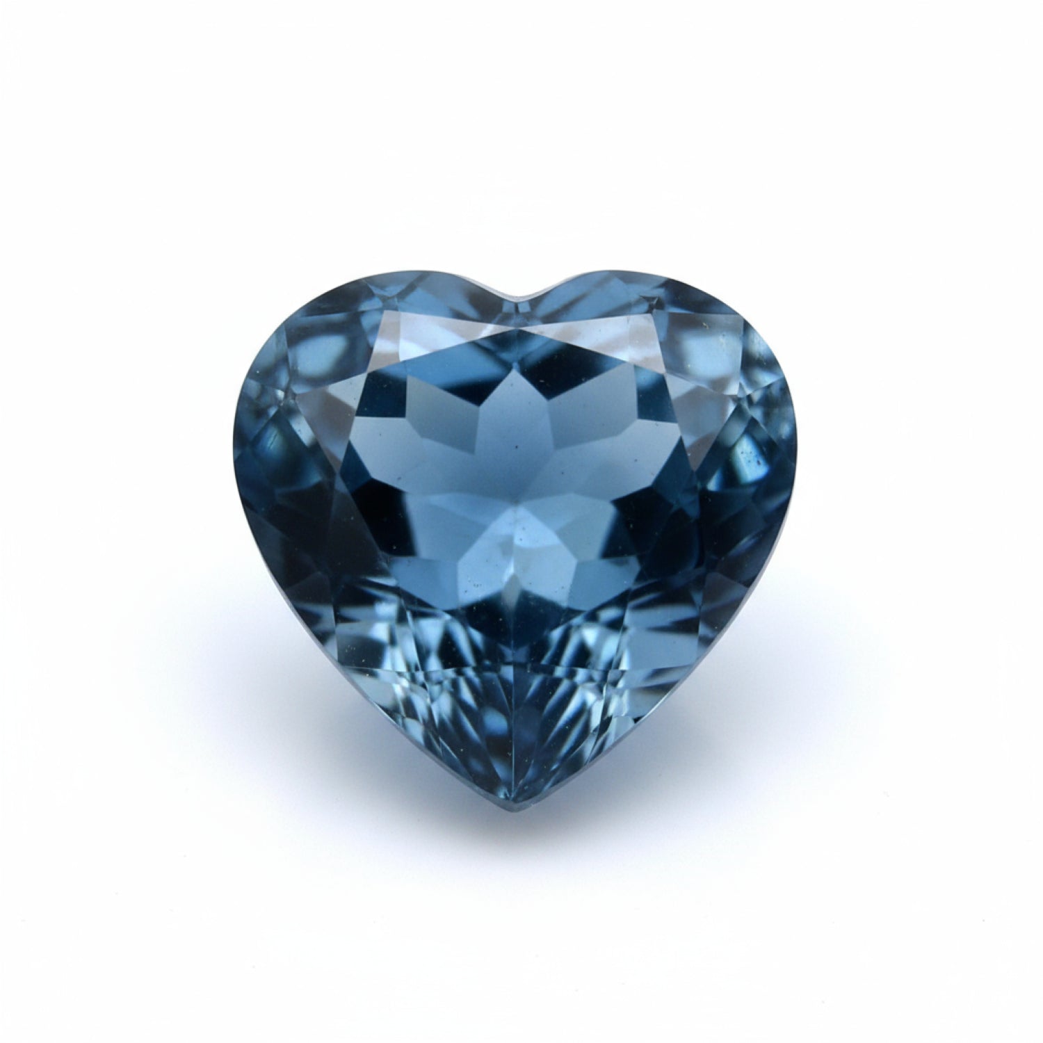 London Blue topaz 1PC Medium 9x9 MM Heart Faceted Blue Lustrous Semi Precious Gems