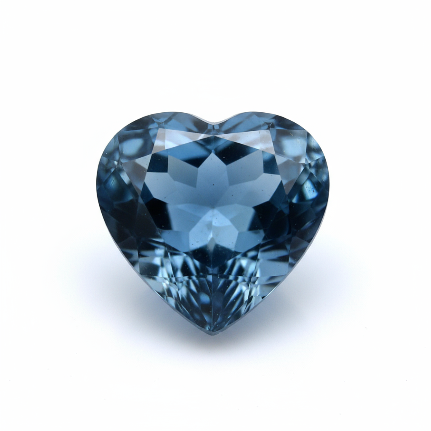 London Blue topaz 1PC Medium 9x9 MM Heart Faceted Blue Lustrous Semi Precious Gems Main image