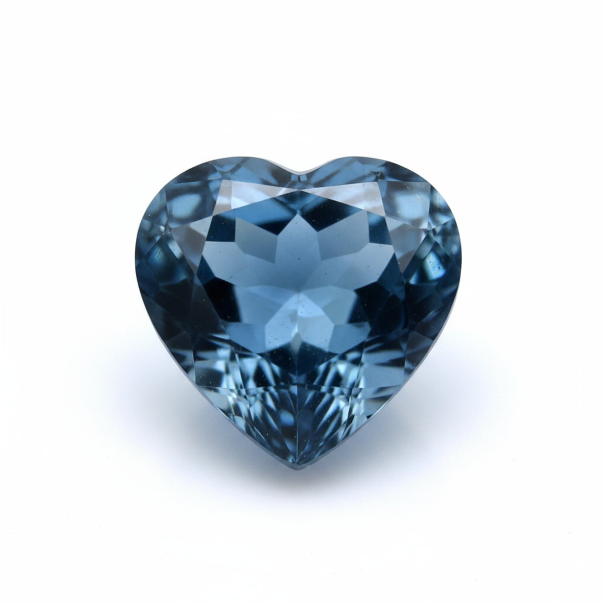 London Blue topaz 1PC Medium 9x9 MM Heart Faceted Blue Lustrous Semi Precious Gems