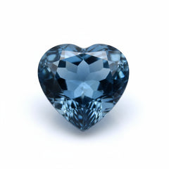 London Blue topaz 1PC Medium 9x9 MM Heart Faceted Blue Lustrous Semi Precious Gems